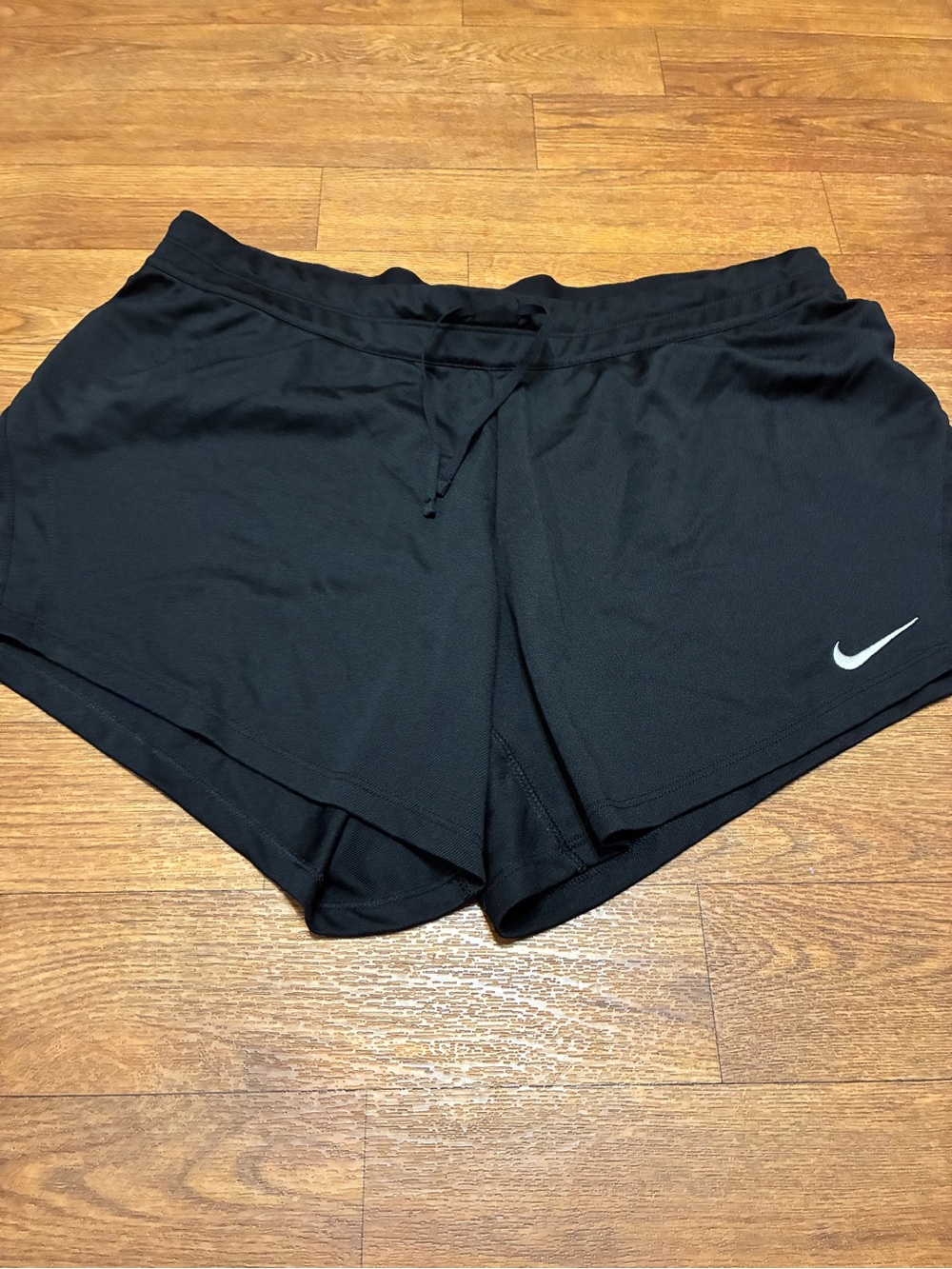 Nike Women's Black Athletic Run Shorts with White Swoosh